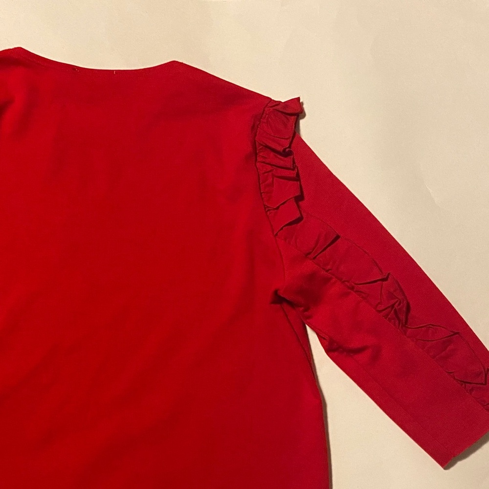 Red Ruffle Sleeve Top - Picture 6 of 6